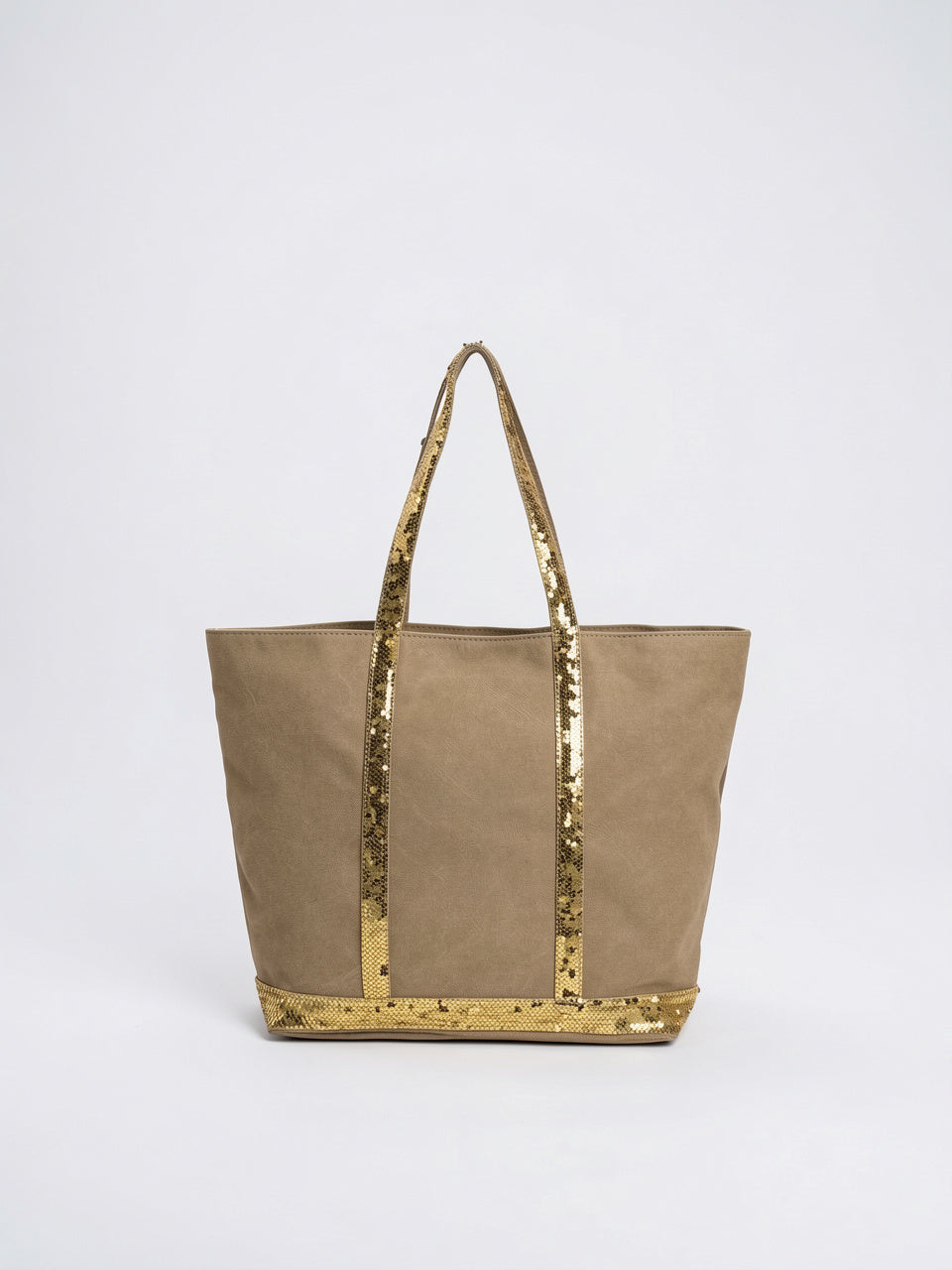 Sac Cabas Femme à Sequins Grand Format en Toile avec Fermeture Zippée