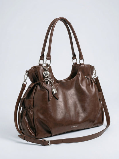 Sac Cabas Femme Marron en Similicuir – Grand Format avec Poches