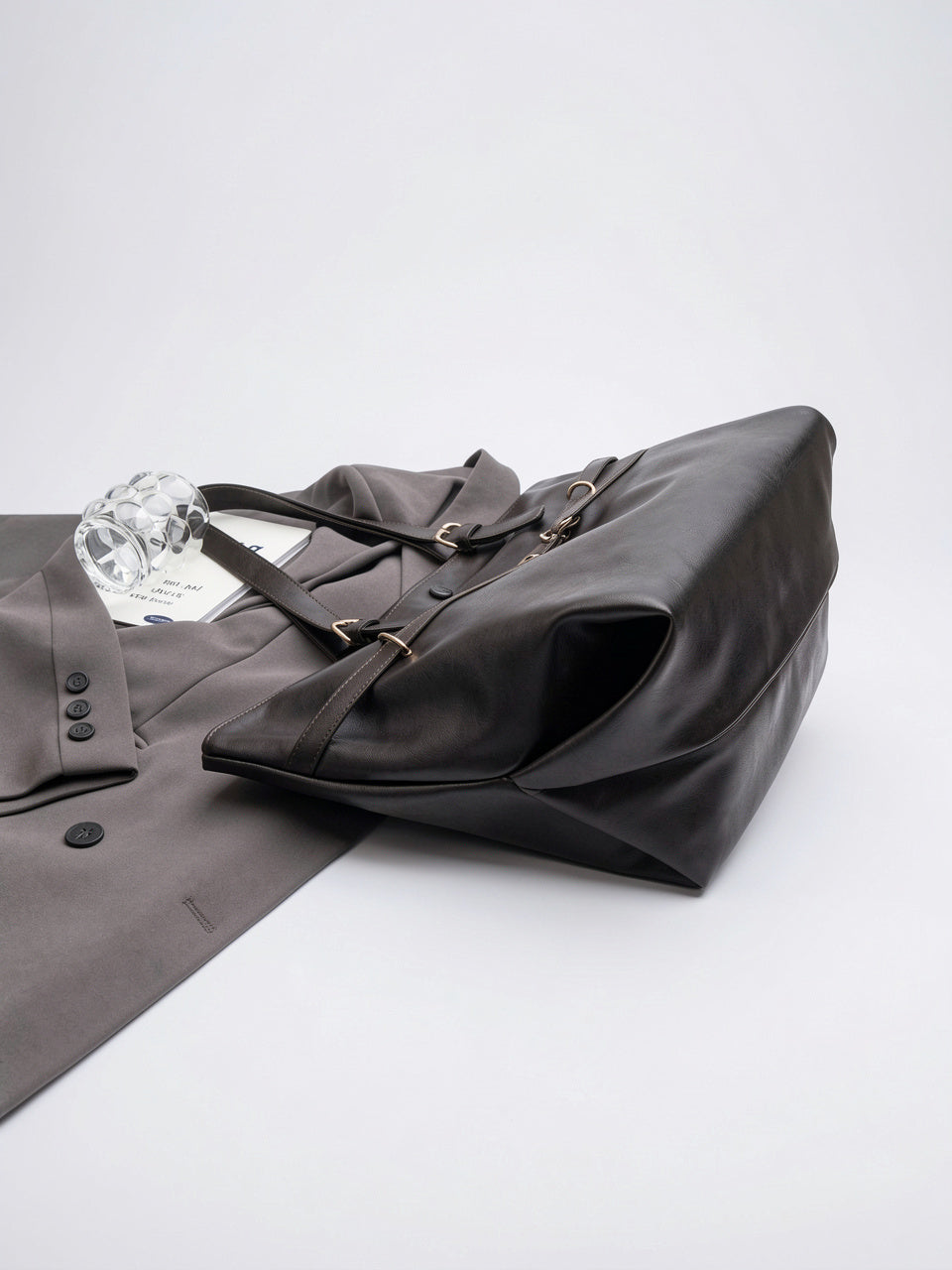 Sac Cabas Femme Oversize Marron  Grand Format Effet Cuir Vintage