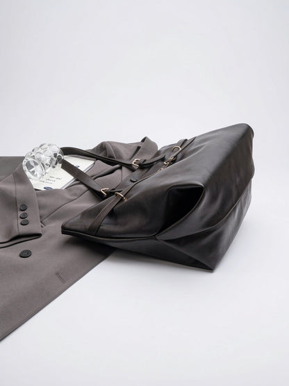 Sac Cabas Femme Oversize Marron  Grand Format Effet Cuir Vintage