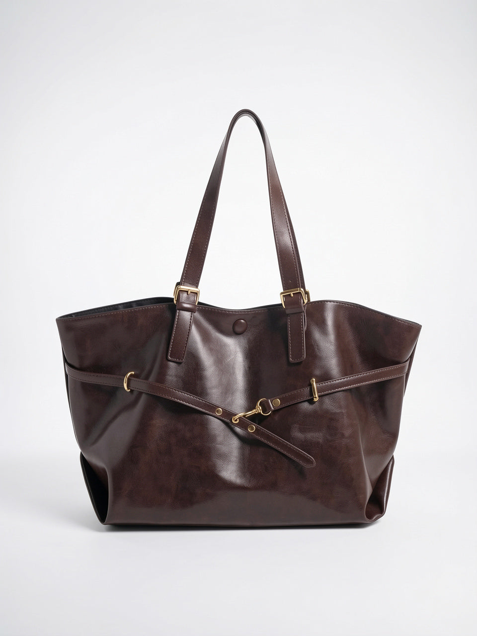 Sac Cabas Femme Oversize Marron  Grand Format Effet Cuir Vintage