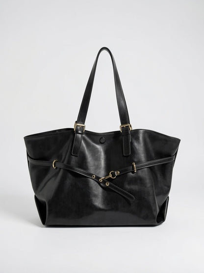 Sac Cabas Femme Oversize Marron  Grand Format Effet Cuir Vintage