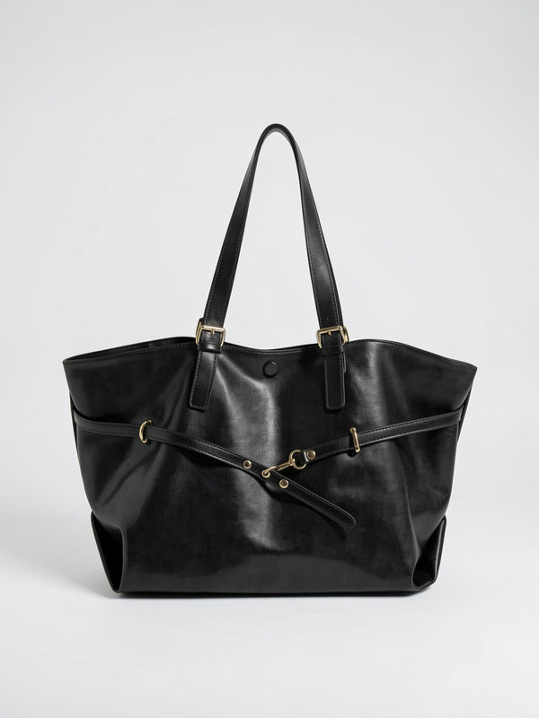 Sac Cabas Femme Oversize Marron  Grand Format Effet Cuir Vintage