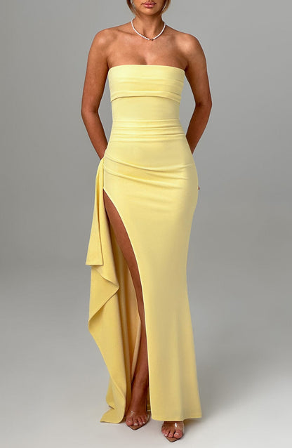 Koriora | Robe longue fendue Lemon