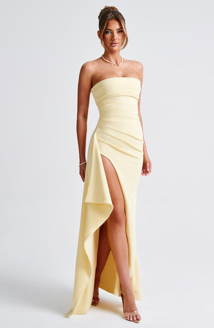 Koriora | Robe longue fendue Lemon