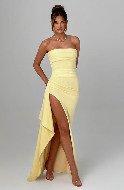 Koriora | Robe longue fendue Lemon